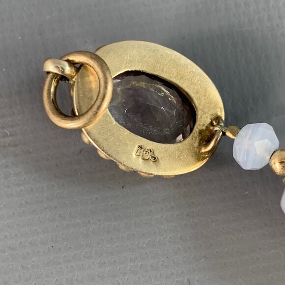 MIRIAM HASKELL Vintage Blue Gold Butterfly Beads Pendant Necklace - Picture 5 of 5